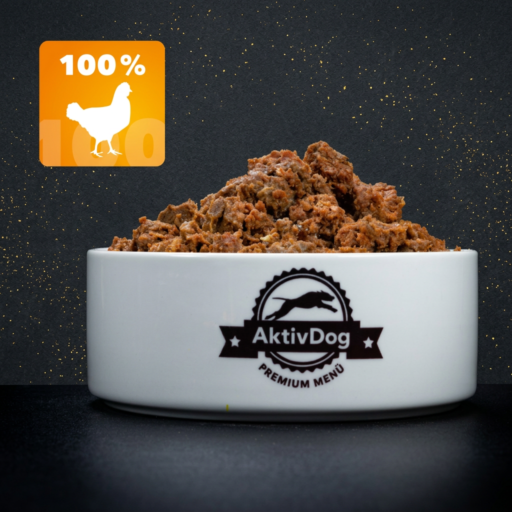 AktivDog 100% Huhn Schale (500g) – Reines Schweizer Monoprotein-Fleisch
