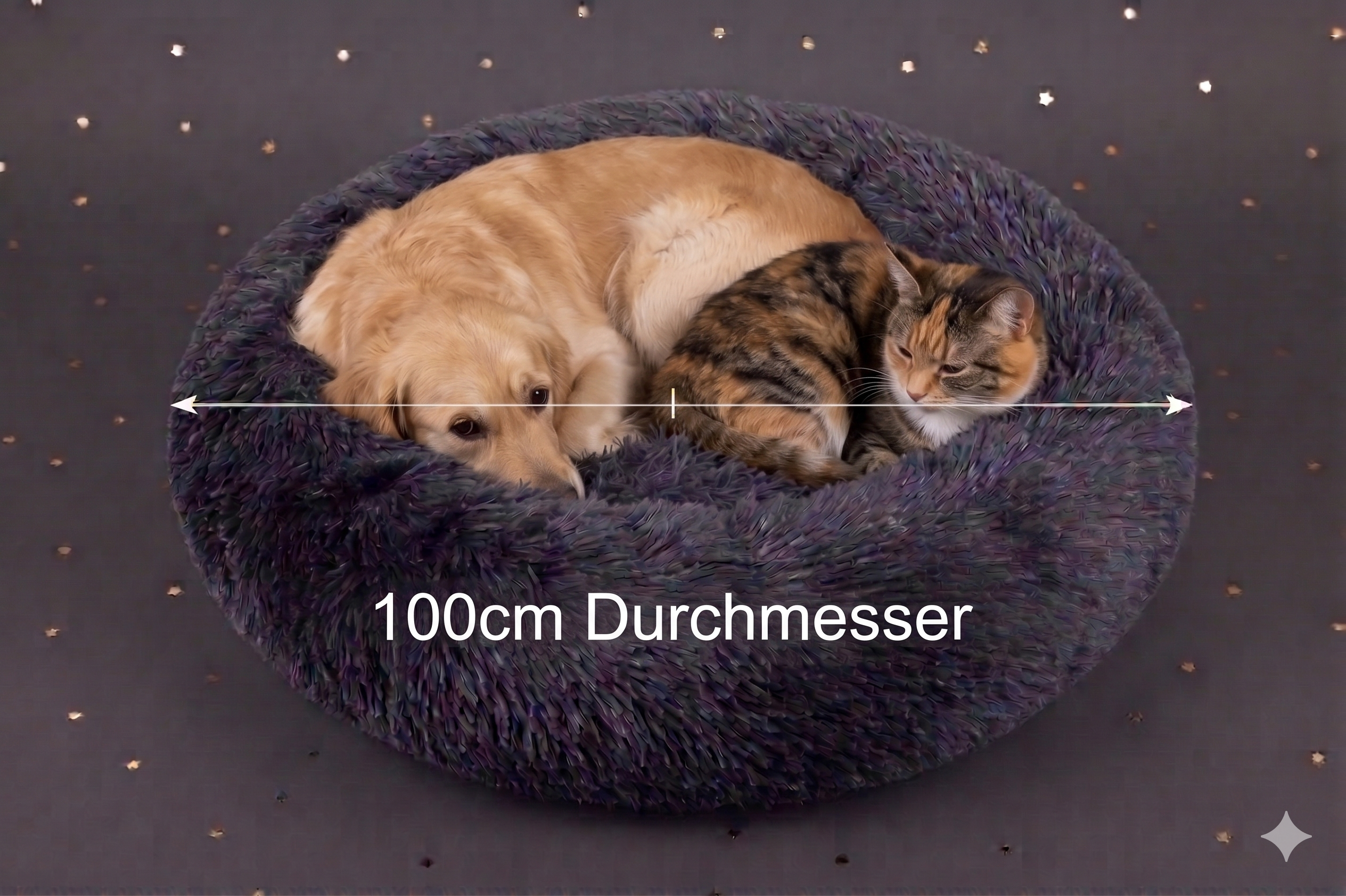 Premium Donut-Tierbett – Beruhigendes Anti-Stress Kuschelbett für Hunde & Katzen (80cm - 120cm)