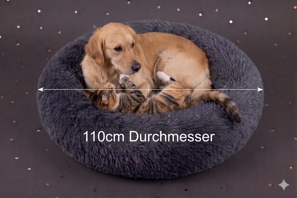 Premium Donut-Tierbett – Beruhigendes Anti-Stress Kuschelbett für Hunde & Katzen (80cm - 120cm)