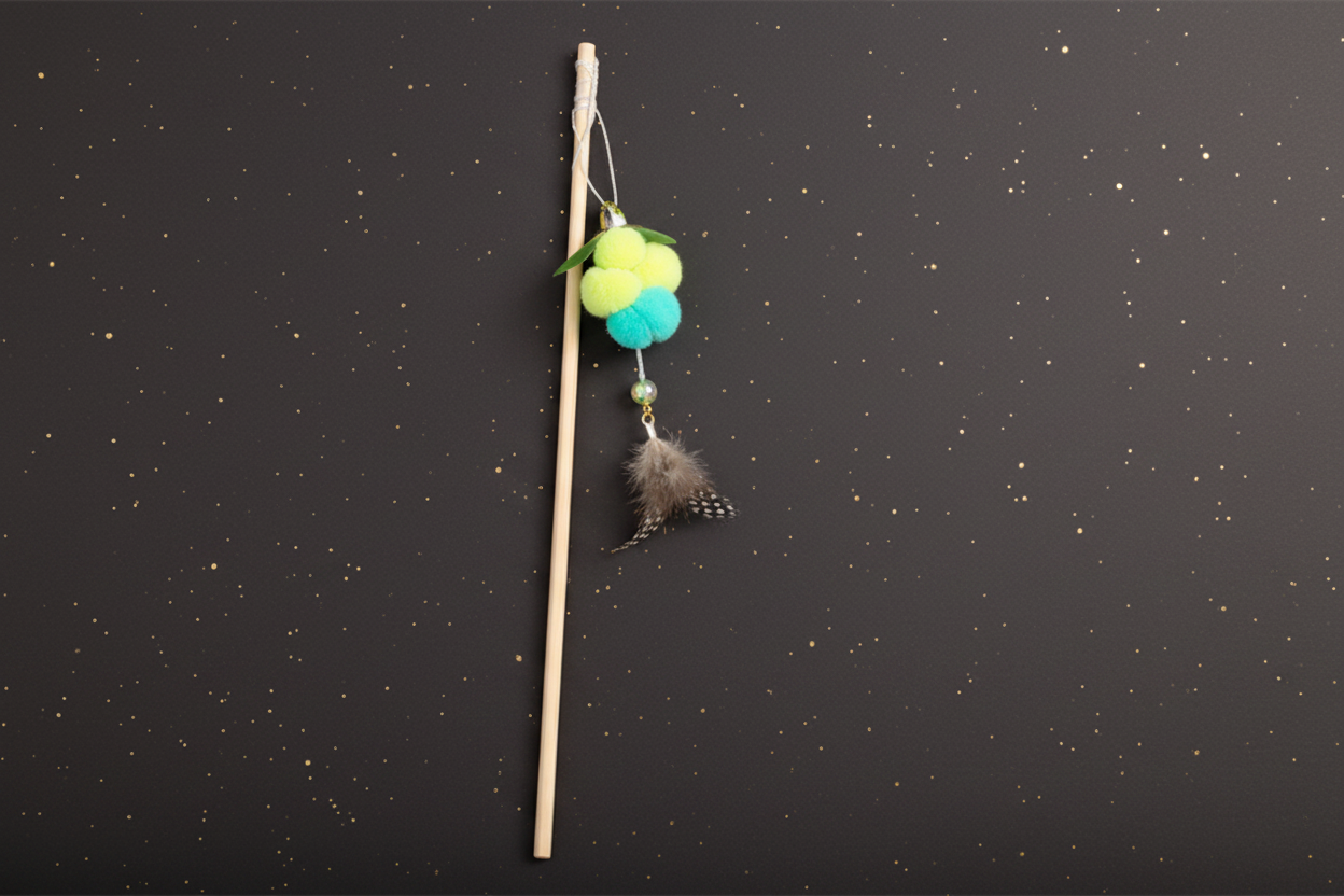 Katzenangel mit Trauben-Design & Federn