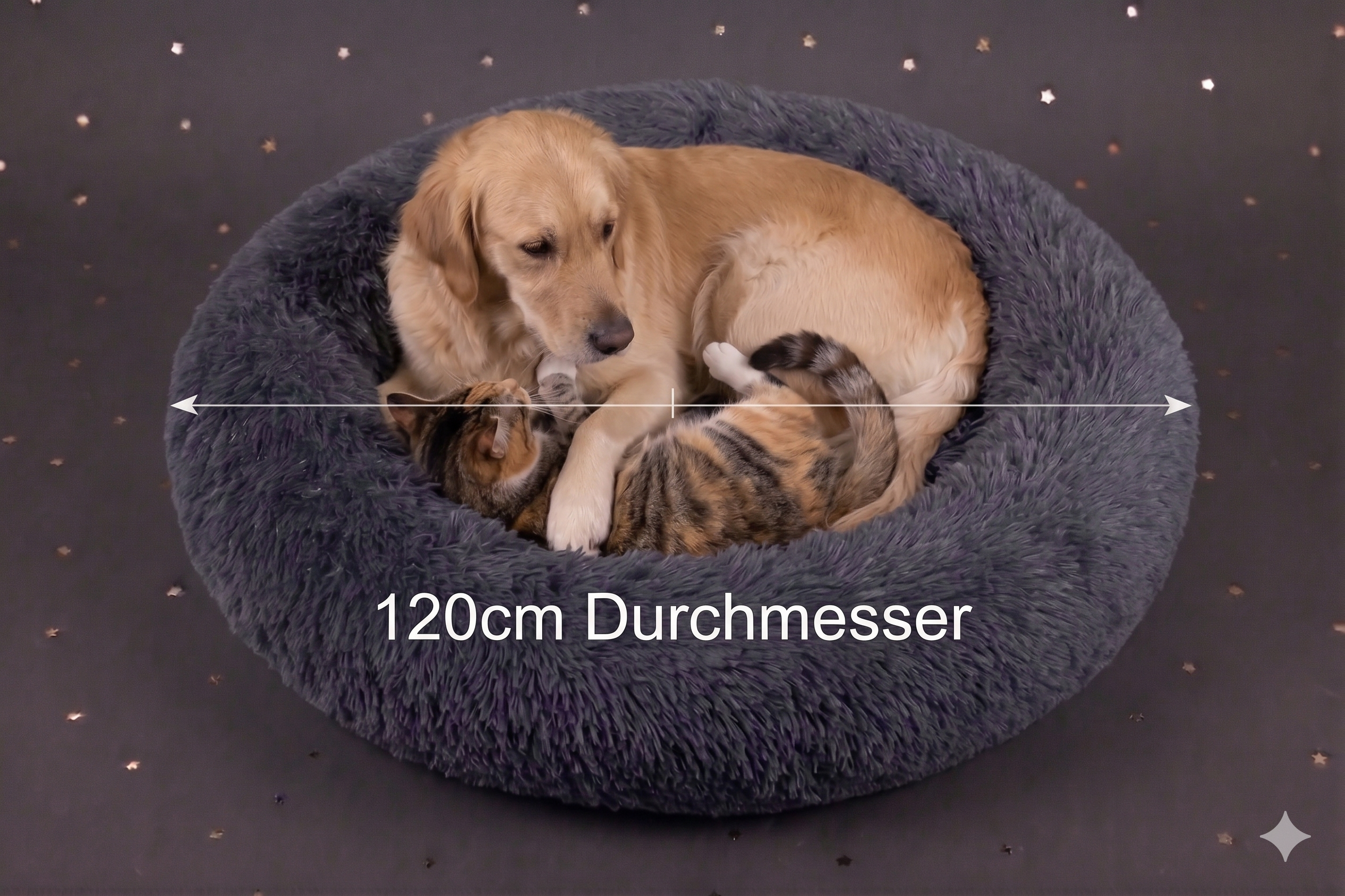 Premium Donut-Tierbett – Beruhigendes Anti-Stress Kuschelbett für Hunde & Katzen (80cm - 120cm)
