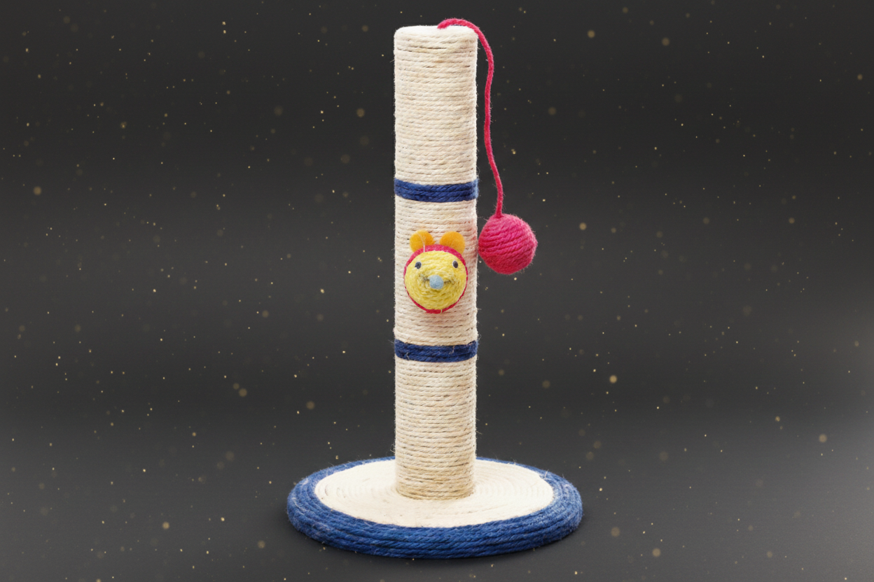 Kratzstamm mit Spielball für Katzen