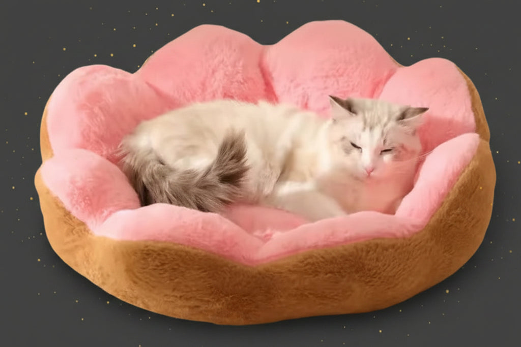 Kuscheliges Katzen- und Hundebett in Blumenform