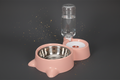 Ergonomische Doppel-Futterschüssel mit automatischem Wasserspender (500ml)