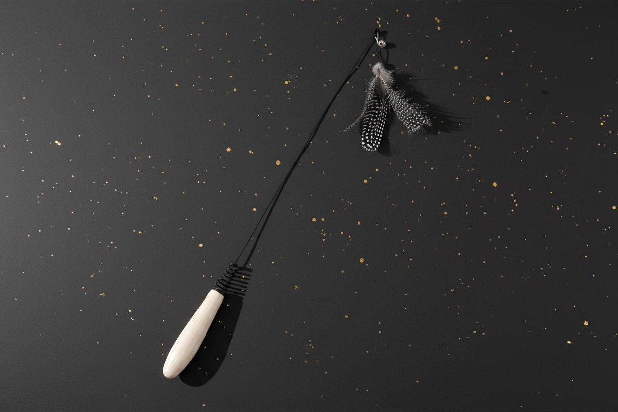 Katzenangel mit Federn