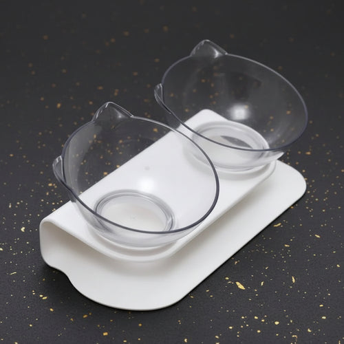 Doppelnapf mit Katzenohren – Futter & Wasser Set