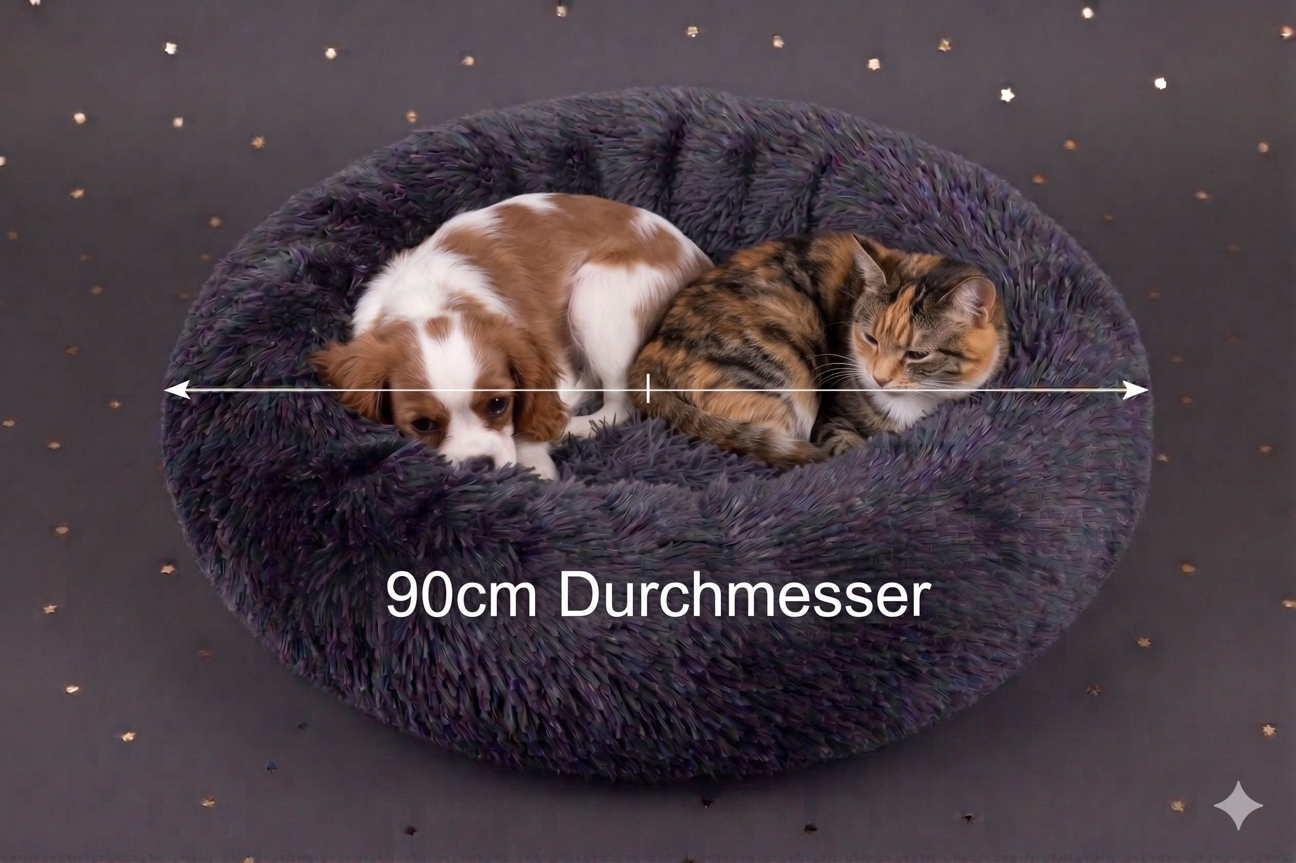 Premium Donut-Tierbett – Beruhigendes Anti-Stress Kuschelbett für Hunde & Katzen (80cm - 120cm)