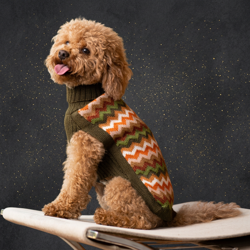 Alqo Wasi – Forest Chevron Alpaka Hundepullover