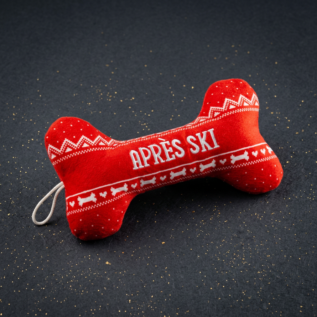 Haute Diggity Dog Après Ski Fairisle Knochen Hunde-Plüschspielzeug