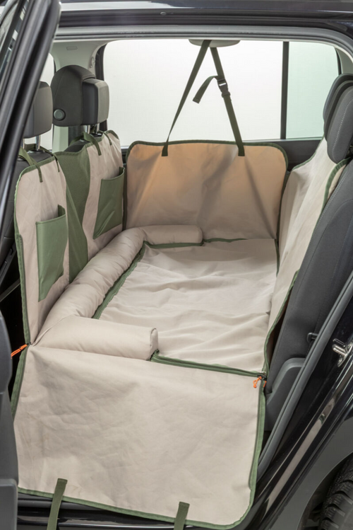 Auto-Schondecke mit Wendedecke für Hunde, 1,61 × 2,1 m, Olivgrün/Beige