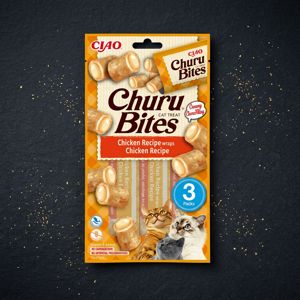 Inaba Churu Bites – Huhn (Gefüllte Katzen-Leckerlis)