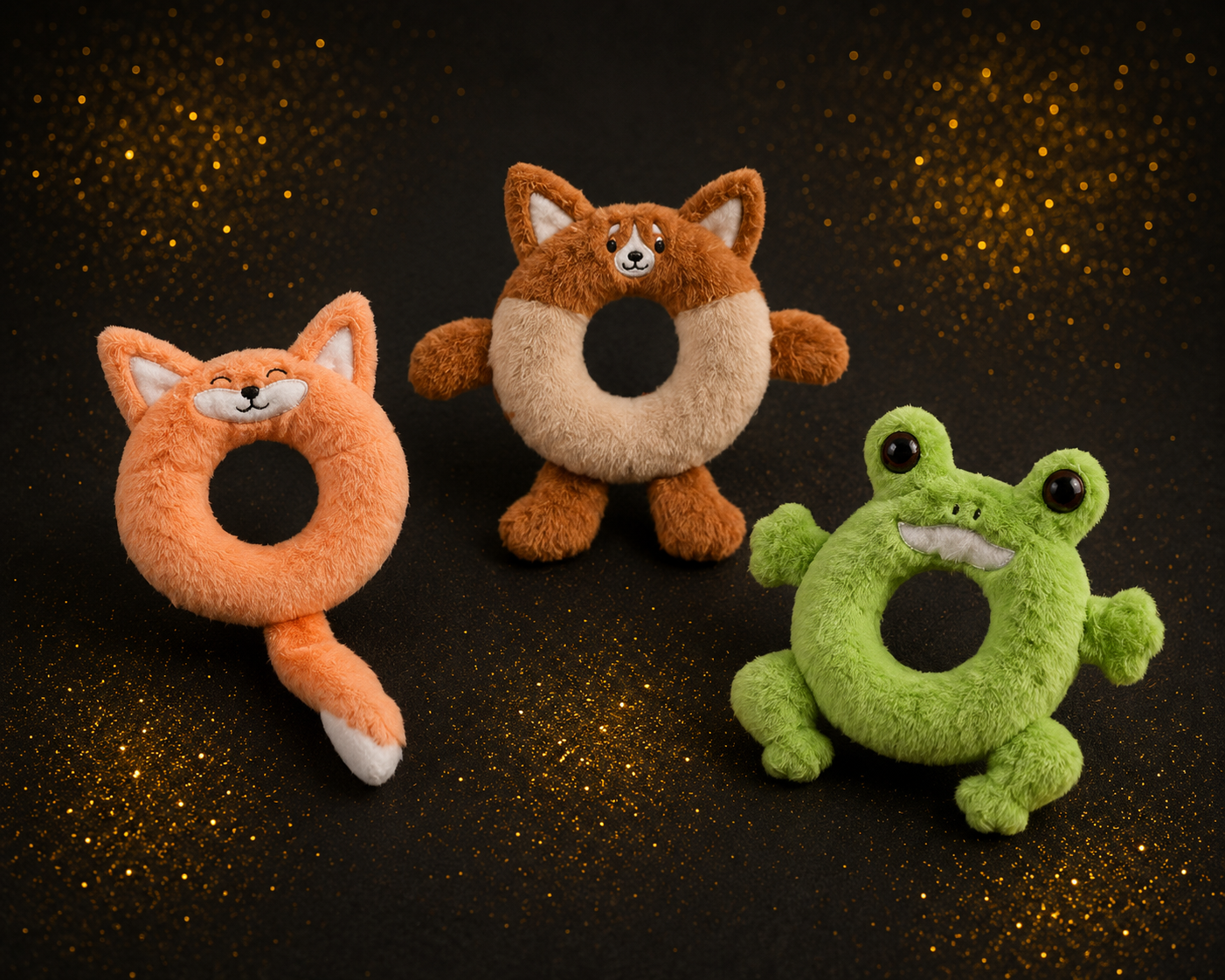 Plüsch Hundespielzeug mit Ring & Sound – Kuschelig & Interaktiv