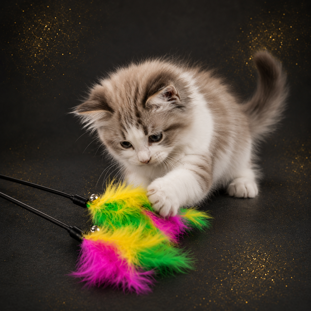 Premium Katzenangel mit Federn – Interaktives Spielzeug