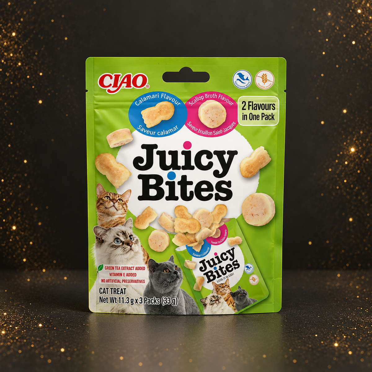 Churu Juicy Bites Tintenfisch & Hausbrühe – 33 g