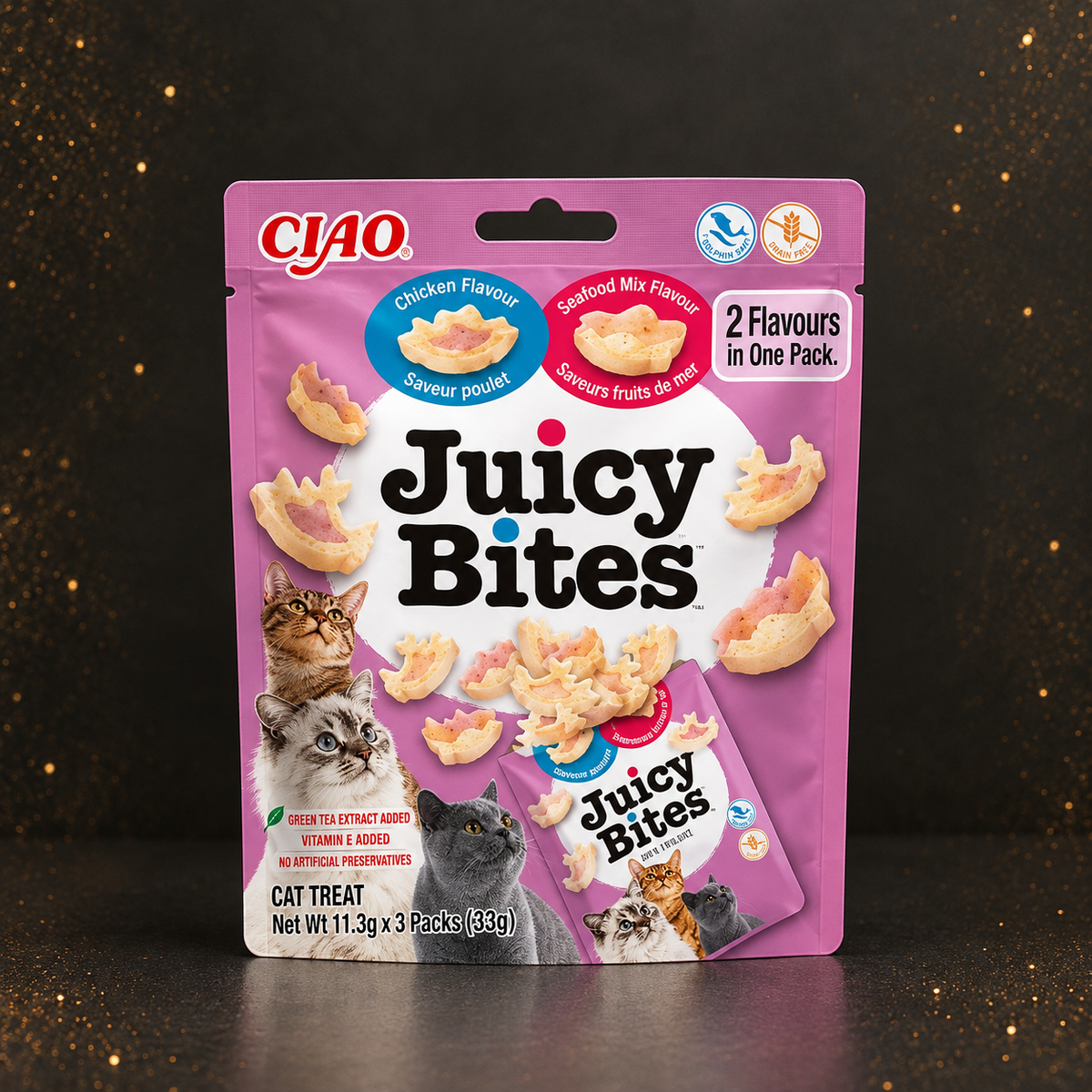 Churu Juicy Bites Garnelen & Meeresfrüchte – 33 g