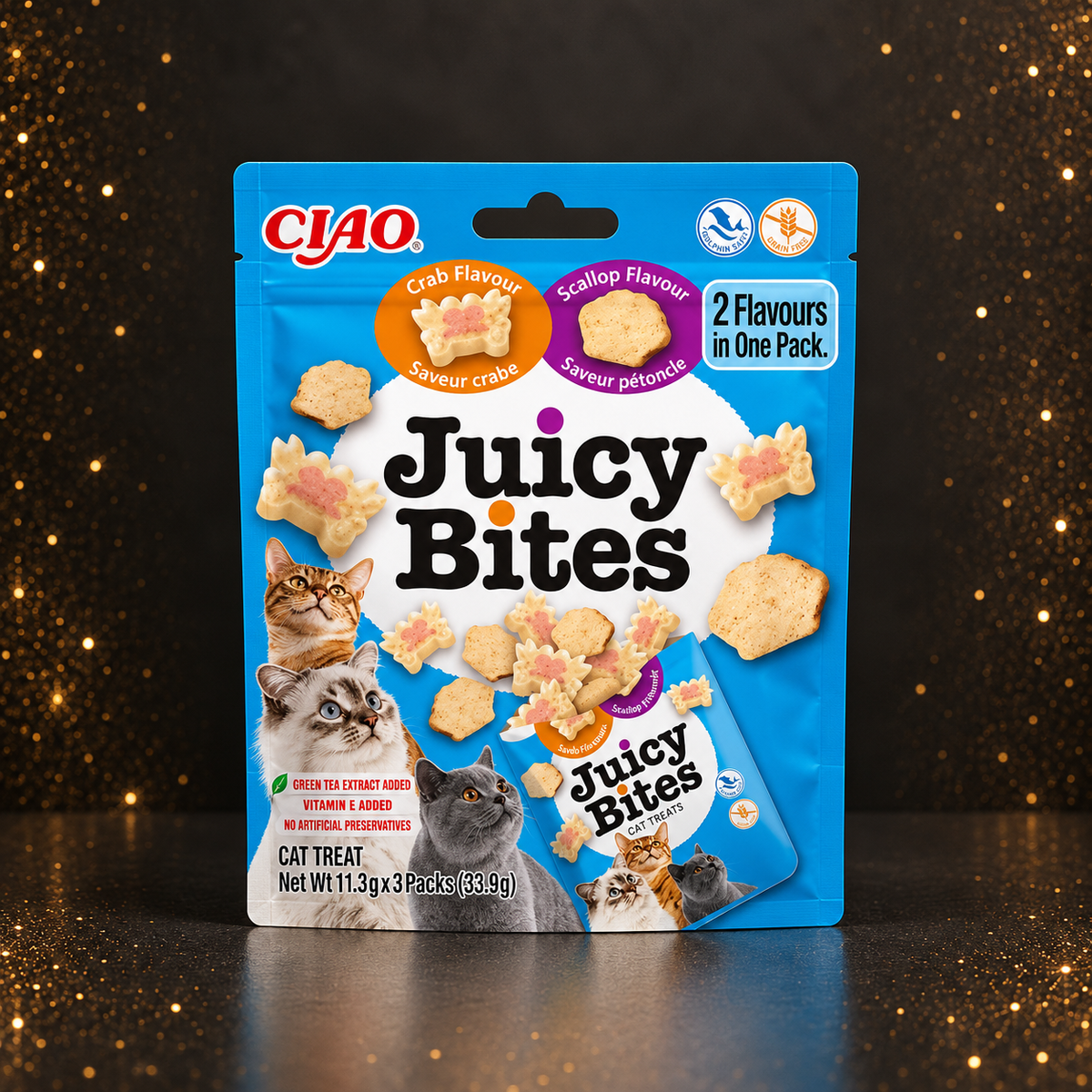Churu Juicy Bites Krabben & Jakobsmuscheln – 33 g