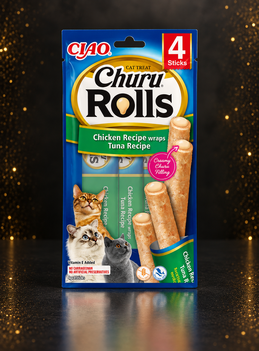 Churu Rolls Thunfisch & Huhn – 40 g