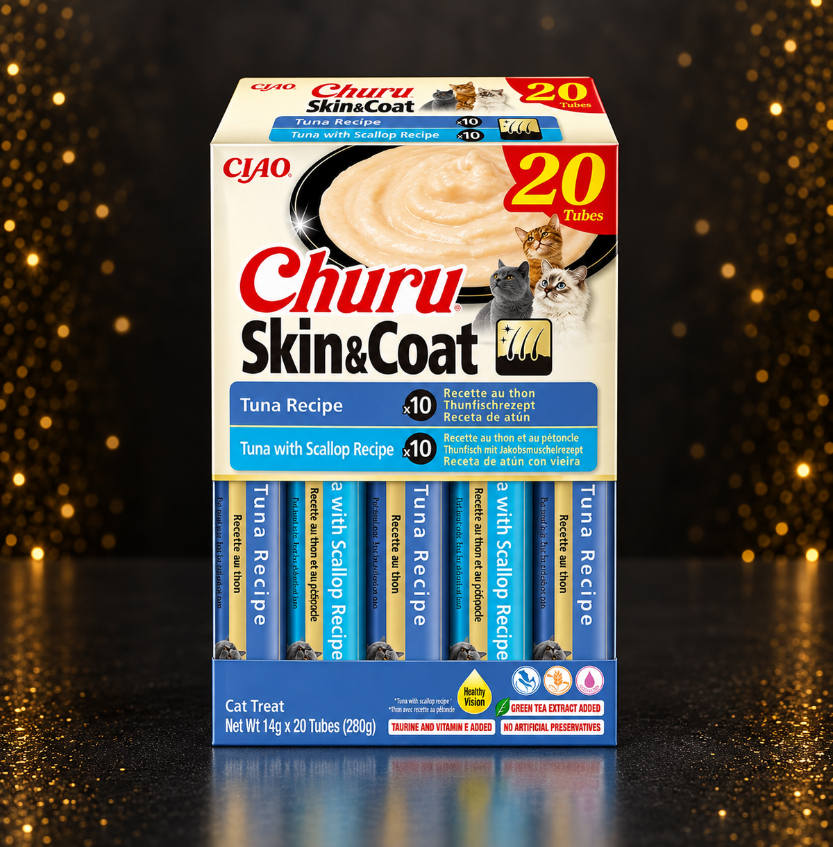 Churu Püree Haut & Fell – Thunfisch Sortiment – 20 × 14 g