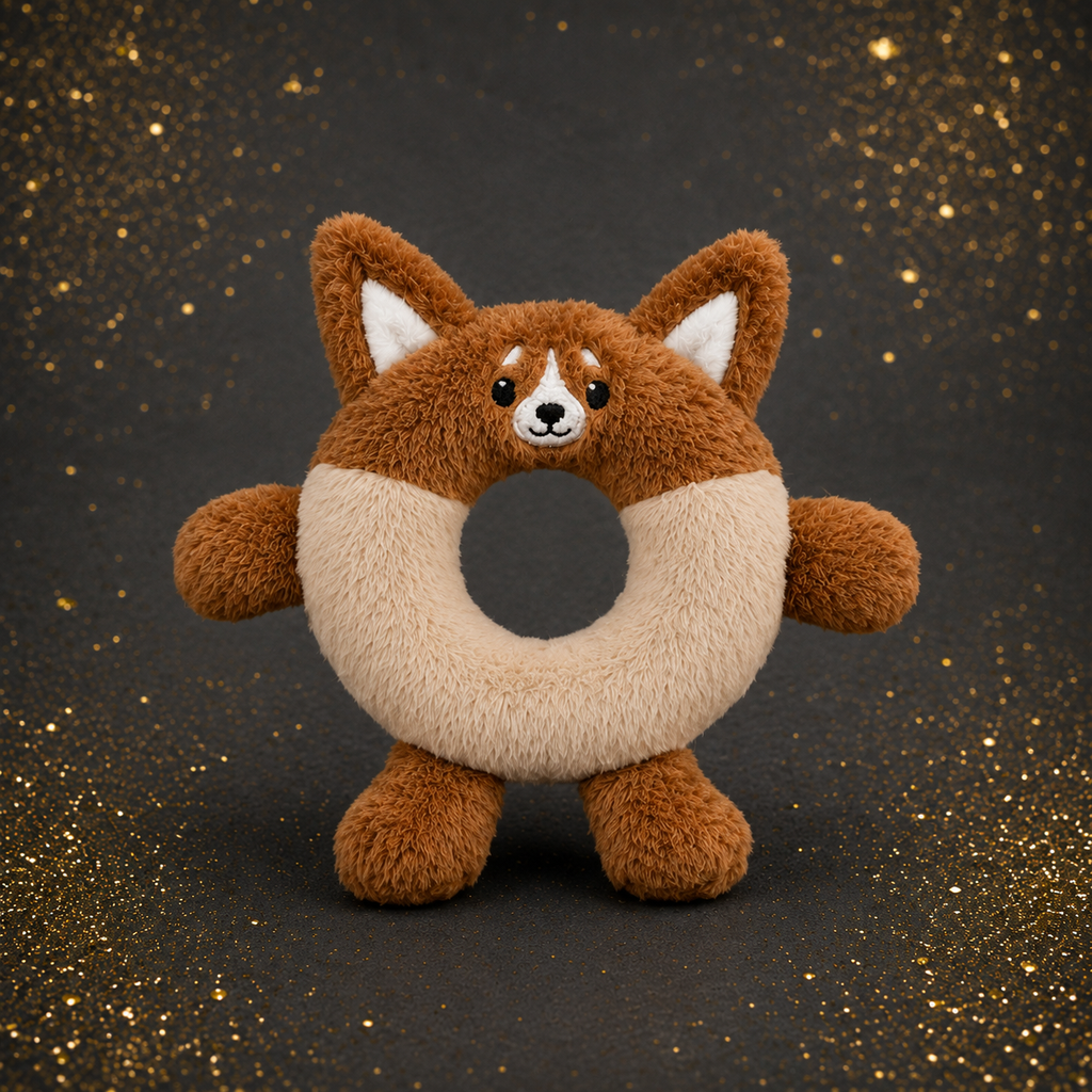Plüsch Hundespielzeug mit Ring & Sound – Kuschelig & Interaktiv