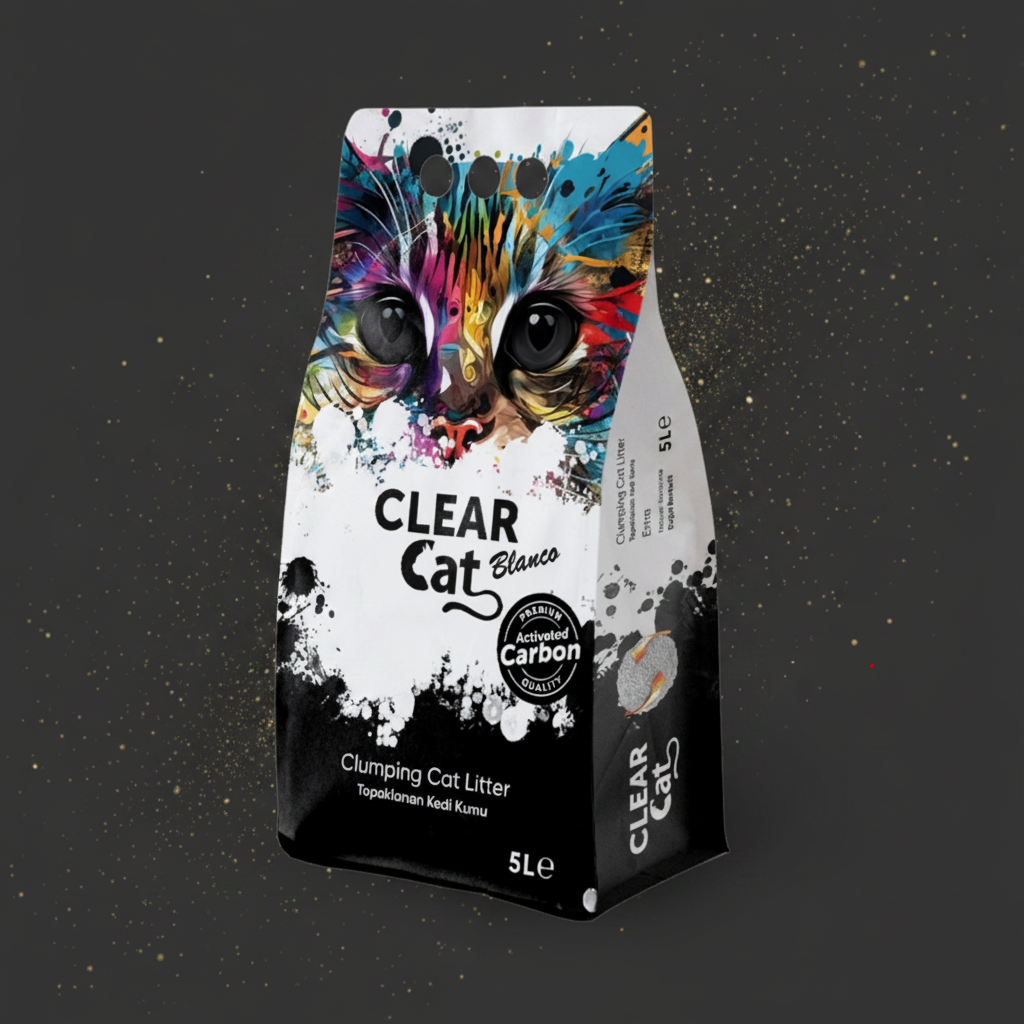 Clear Cat Blanco Carbon Katzenstreu (Bentonit Klumpstreu), 5 Liter / 4.2 kg