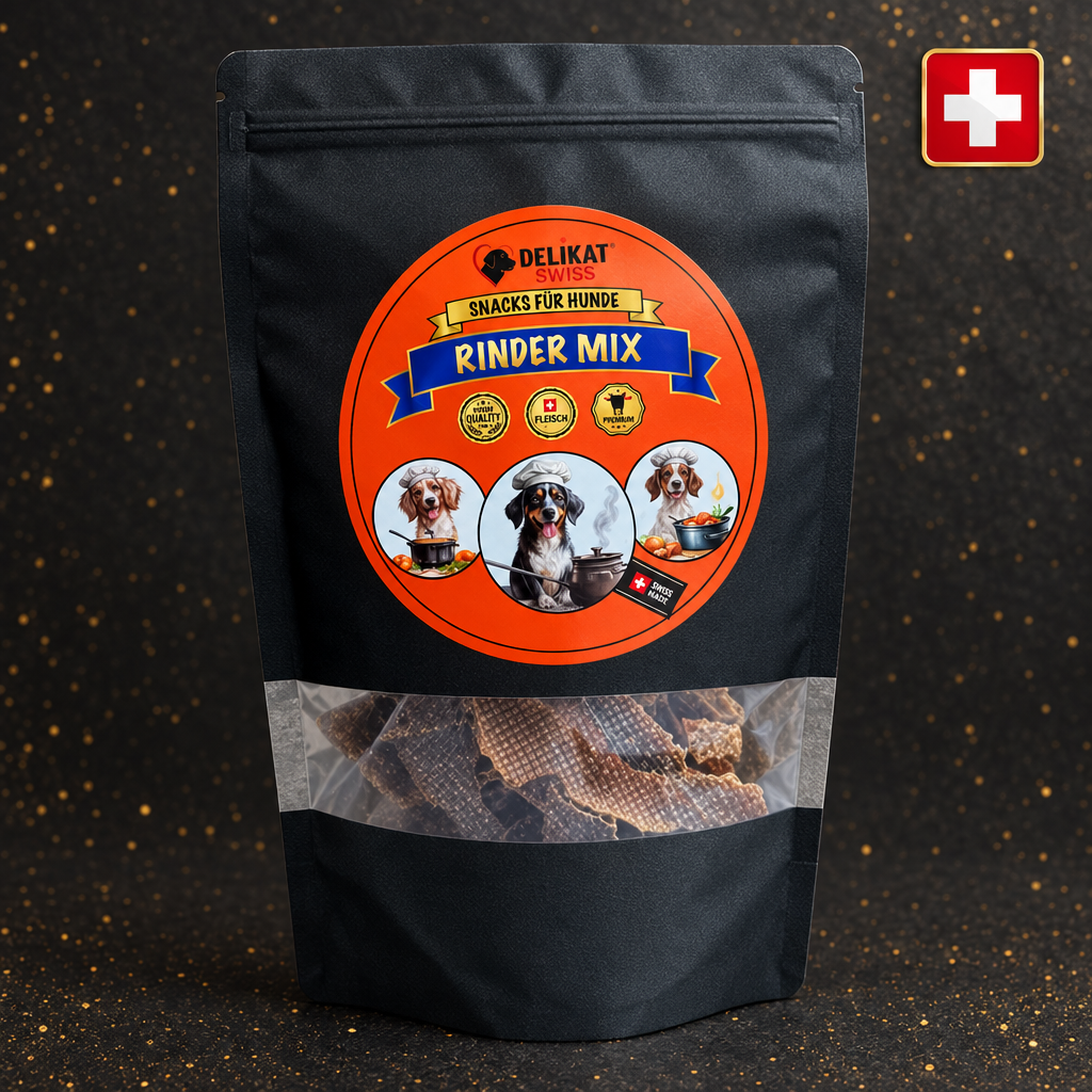 Getrockneter Rinder Mix für Hunde aus der Schweiz – Natürlicher Kausnack