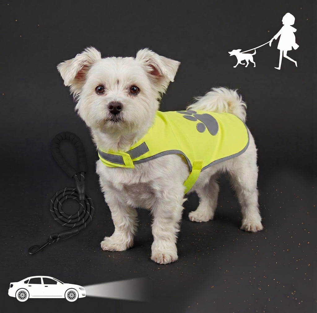 Hunde Sicherheits-Set | Reflektierende Hundeleine & Sicherheitsweste