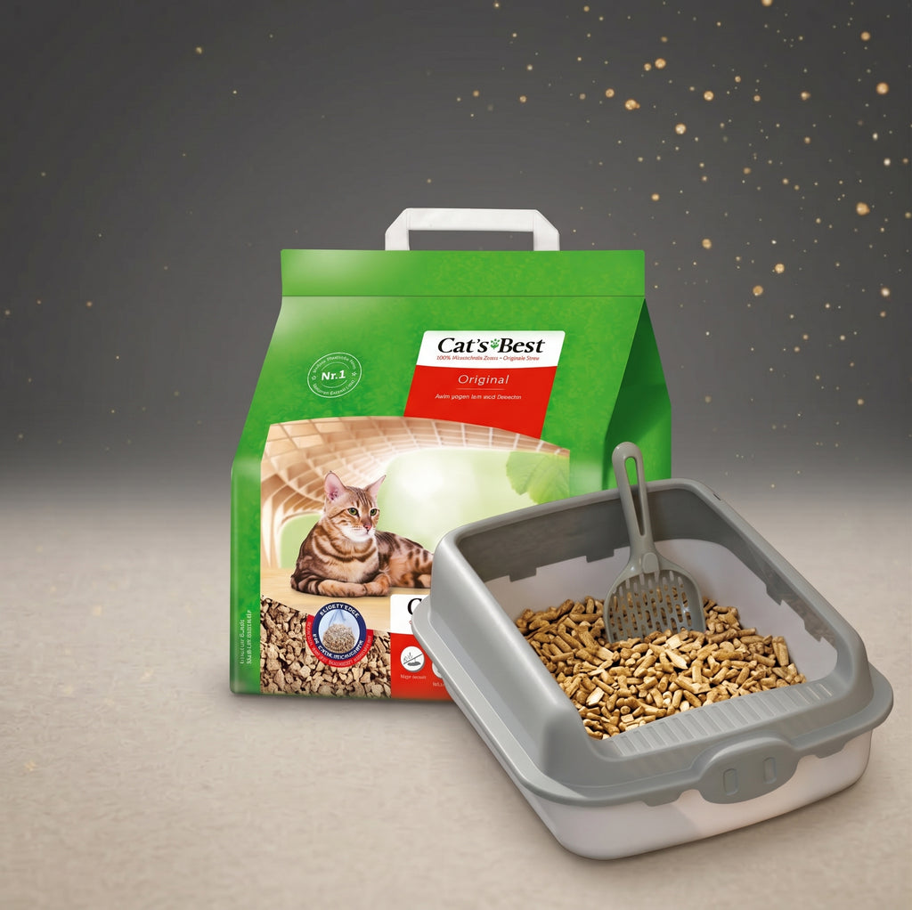 Katzen-Hygiene Starter-Set (Katzentoilette + 10L Cat's Best Öko-Streu)