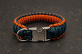 Handgefertigtes Paracord-Hundehalsband „V-Muster“  35 cm– Orange/Dunkelgrün