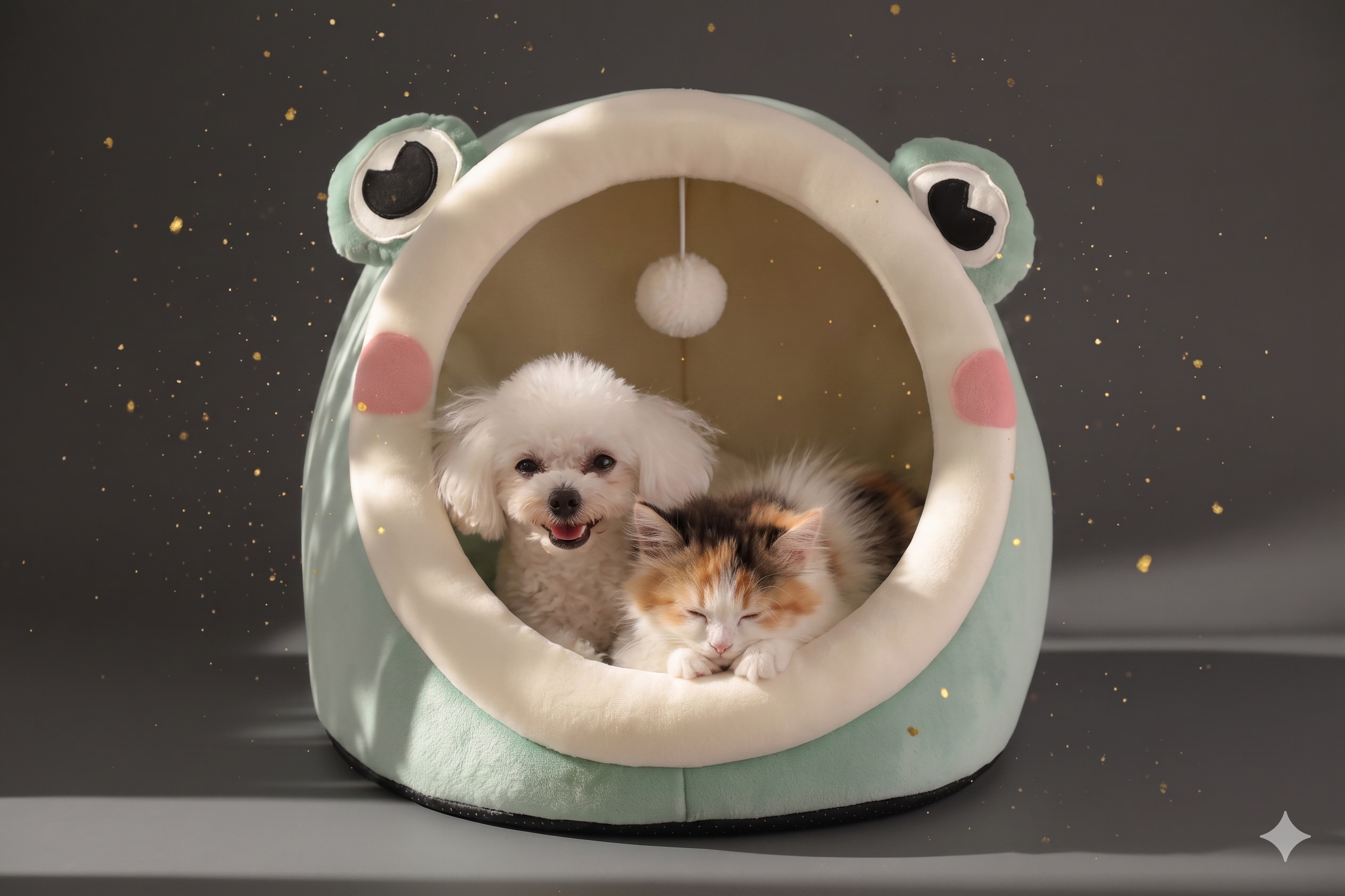 Kuscheliges Katzen- und Hundebett im Frosch-Design – Sanfte Tierhöhle