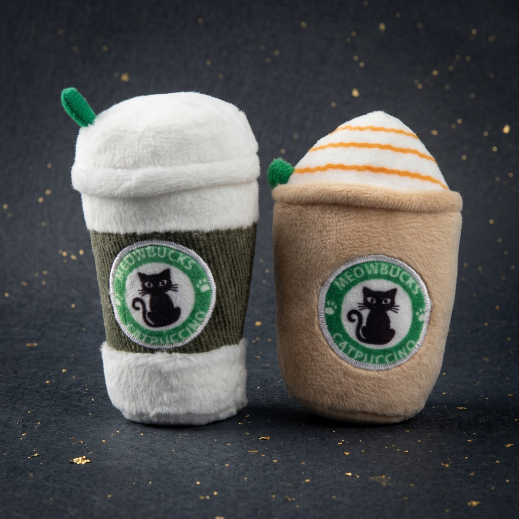 Haute Diggity Dog Meowbucks Kaffeebecher Katzen-Spielset (2er-Pack)