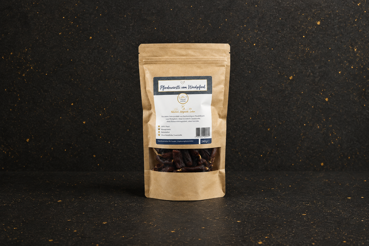 Pferdewürstli vom Weidepferd 240g – Monoprotein Kauartikel