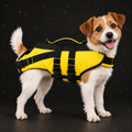Schwimmweste für Hunde – Gelb/Schwarz (45 cm, M)