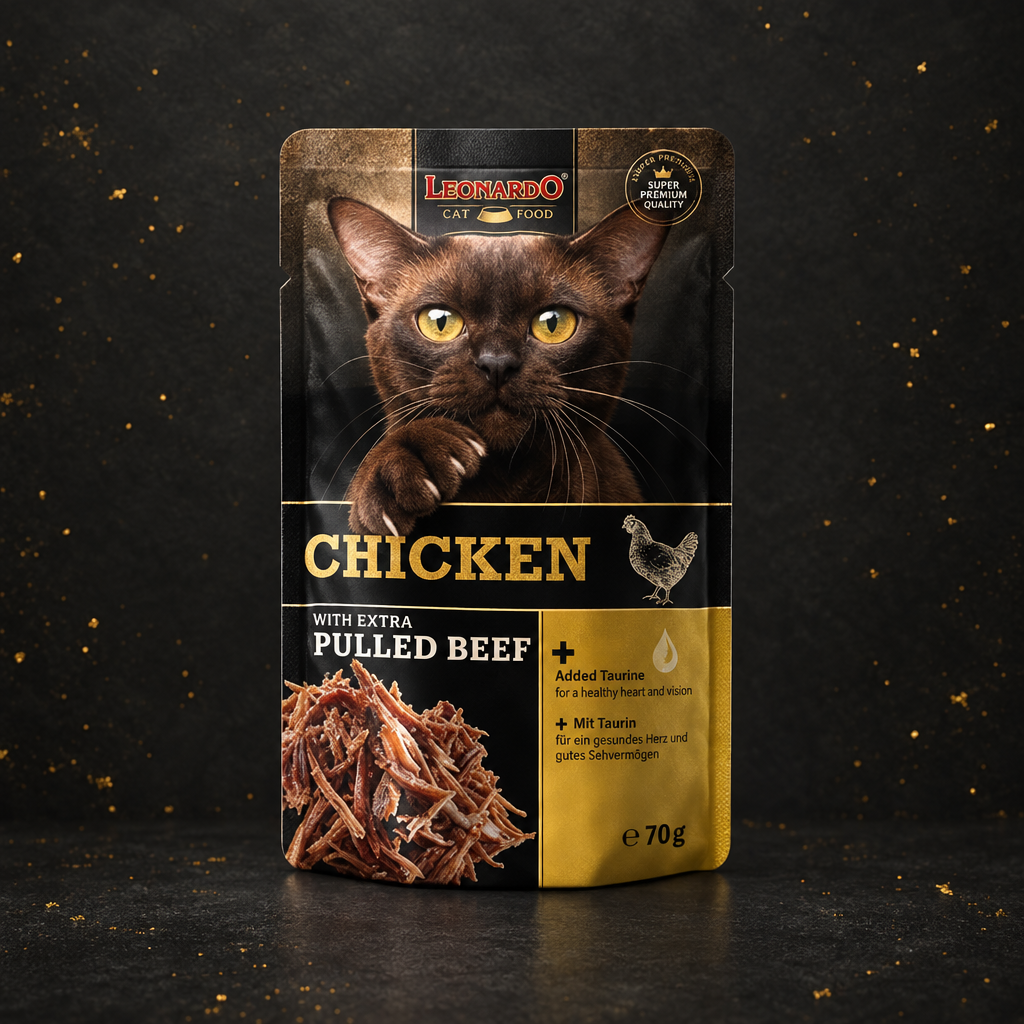 LEONARDO Pulled Beef Huhn mit extra Pulled Beef – 70 g