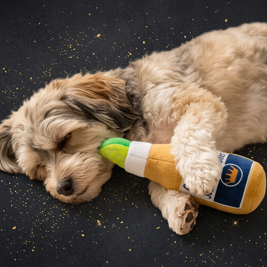 Grrrona Bierflaschen-Hundespielzeug mit Quietscher