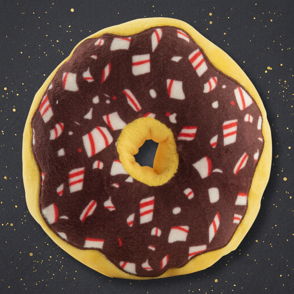 Puppermint Donut Weihnachts-Hundespielzeug mit Quietscher