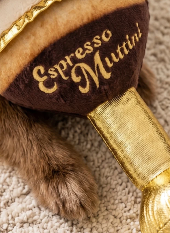 Espresso Muttini Plüsch-Hundespielzeug mit Quietscher & Knistereffekt