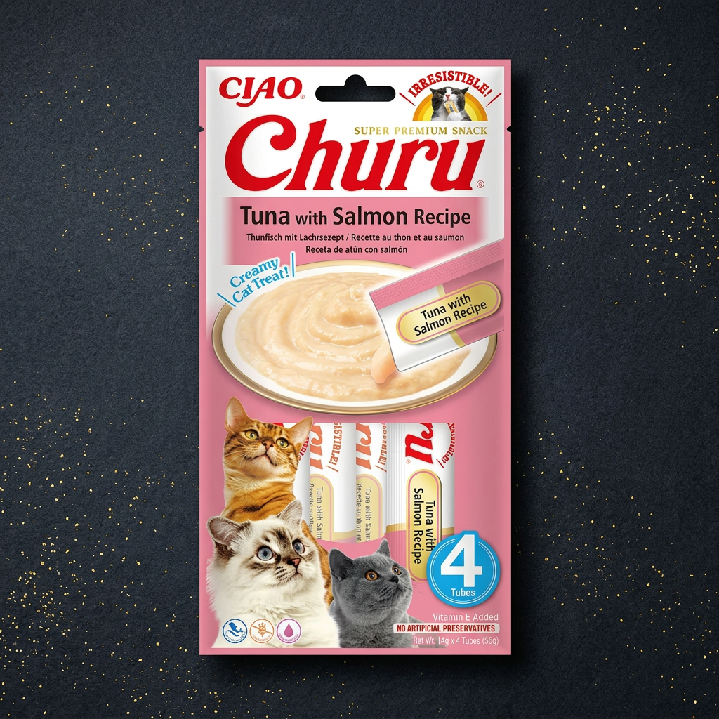 Inaba Churu Püree – Thunfisch & Lachs (Katzen-Creme-Snack)