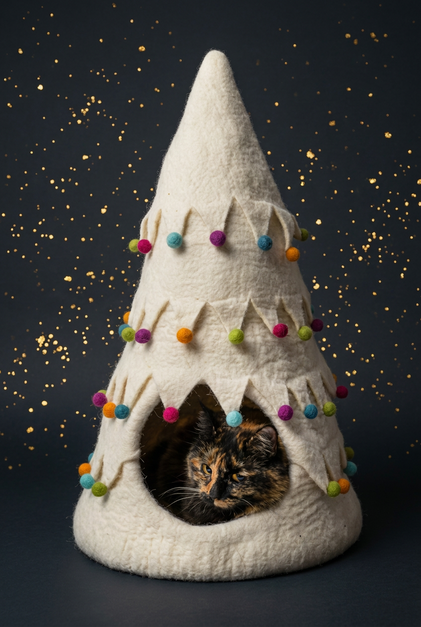 DDKC Katzenhöhle Tannenbaum – Weihnachtliches Katzenbett