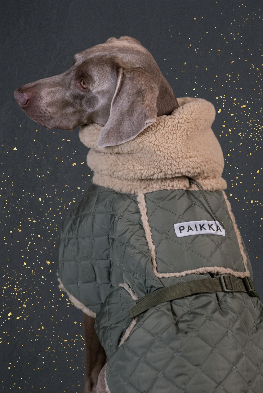PAIKKA Sherpa Winterjacke für Hunde – Olive
