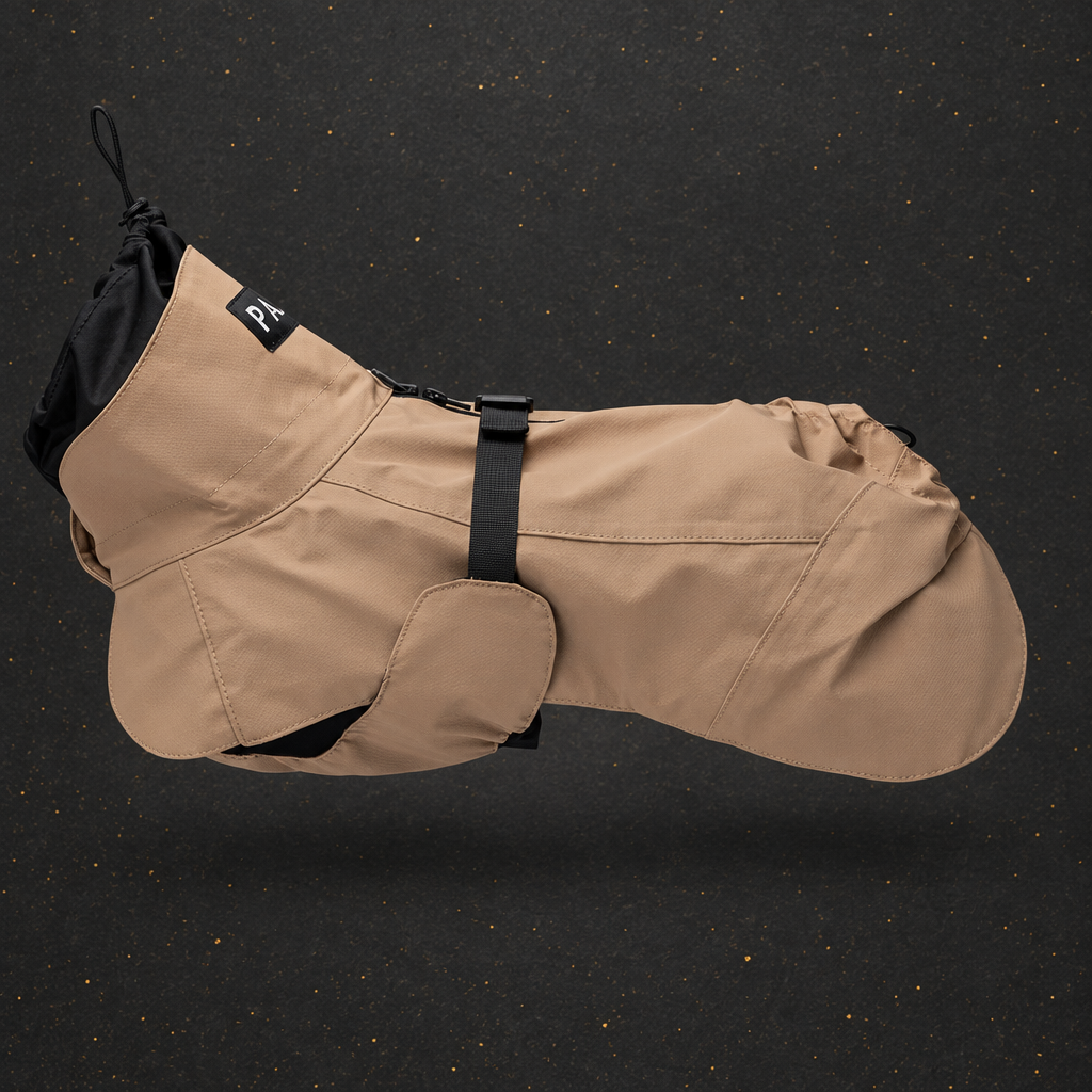 PAIKKA Visibility Lite Regenmantel für Hunde – Taupe