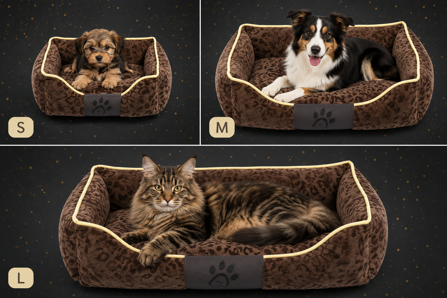 Haustierbett Footprint für Hunde & Katzen | Zampa King
